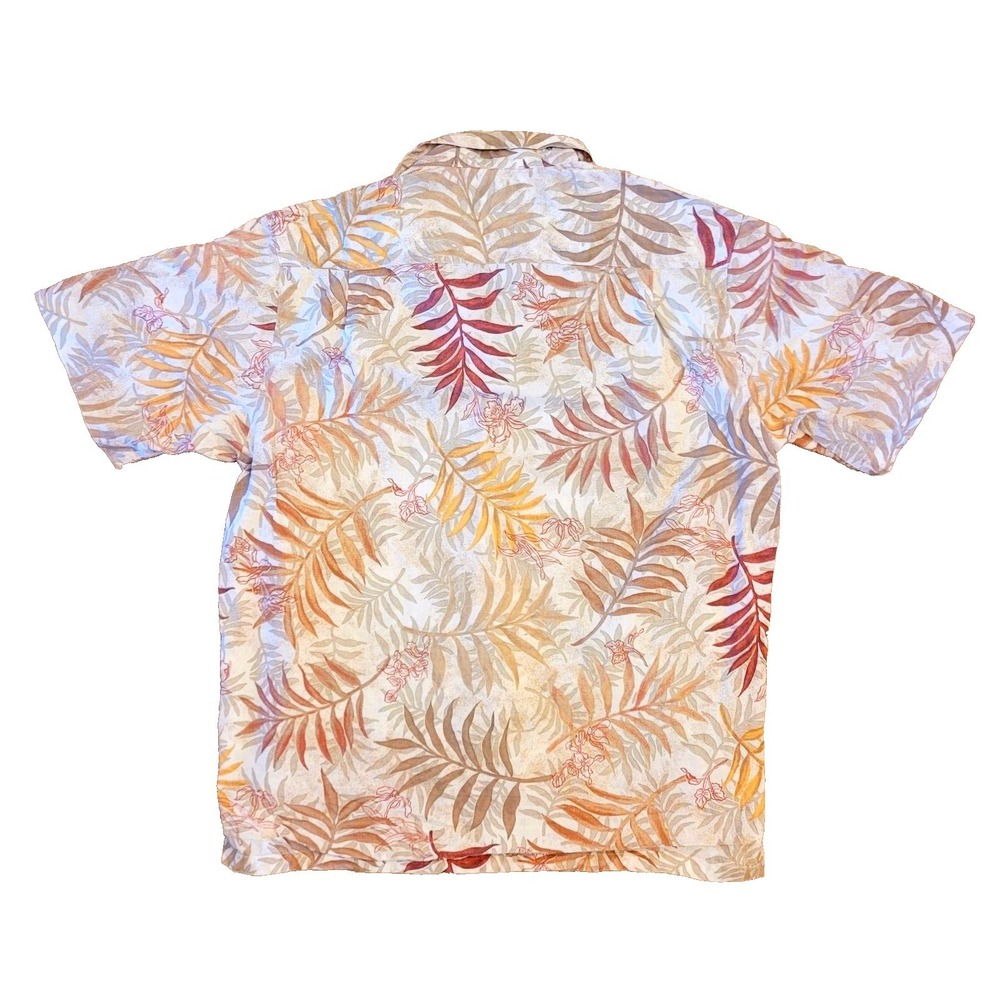 Columbia Mens Tropical Floral Button-Up Shirt Medium Beige Red Hawaii Outdoors - Picture 3 of 8